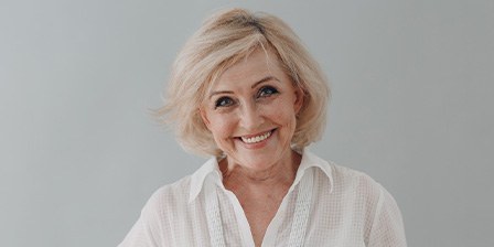 A happy and smiling elderly woman