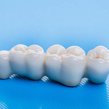 A dental bridge on a table