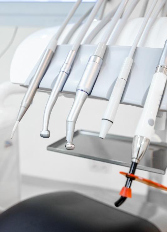 Row of dental instruments