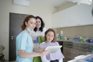 Woman at consultation for dental bonding