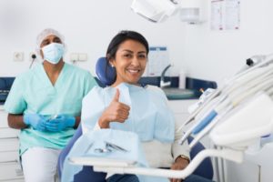 Patient at dental checkup